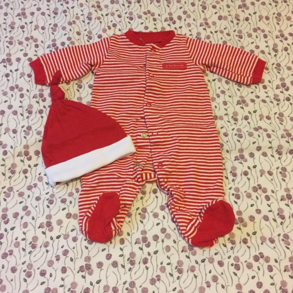 3/25$ ‘My First Christmas' onesie. NB